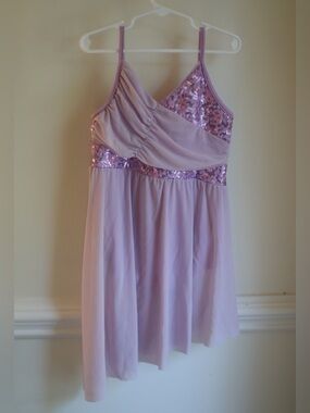 NWT iEFiEL Girls Lavender Sequin Dance‎ Dress Ballet Recital Costume XL